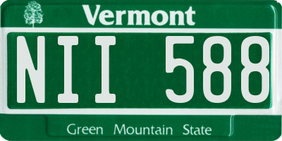 VT license plate NII588