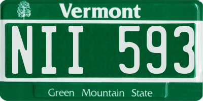 VT license plate NII593