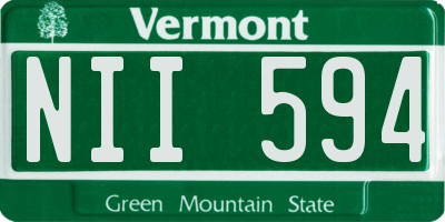 VT license plate NII594