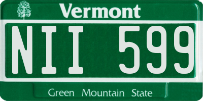 VT license plate NII599