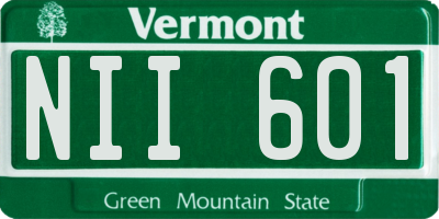 VT license plate NII601
