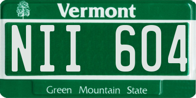 VT license plate NII604