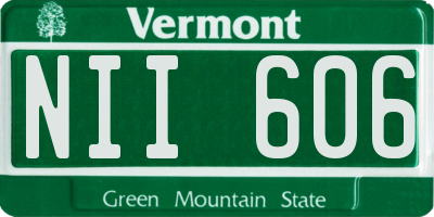 VT license plate NII606