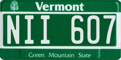 VT license plate NII607