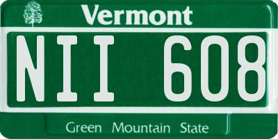 VT license plate NII608