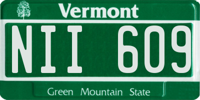 VT license plate NII609