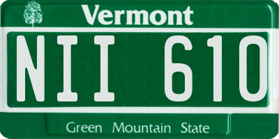 VT license plate NII610