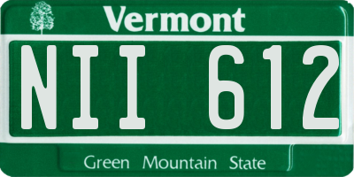 VT license plate NII612