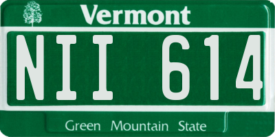 VT license plate NII614