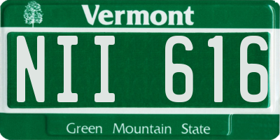 VT license plate NII616