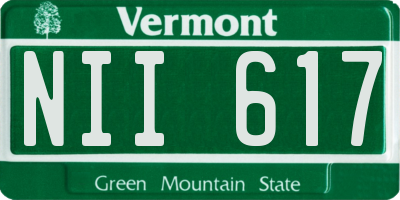 VT license plate NII617
