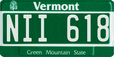 VT license plate NII618