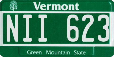 VT license plate NII623