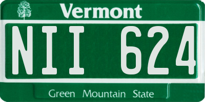 VT license plate NII624