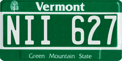VT license plate NII627