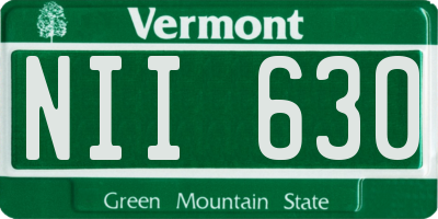 VT license plate NII630