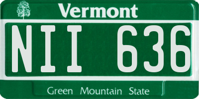 VT license plate NII636