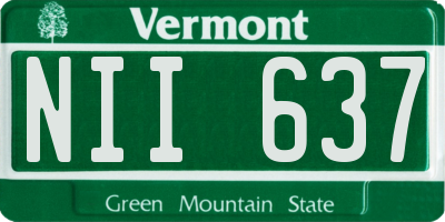 VT license plate NII637