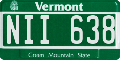 VT license plate NII638