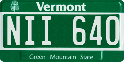 VT license plate NII640