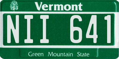 VT license plate NII641