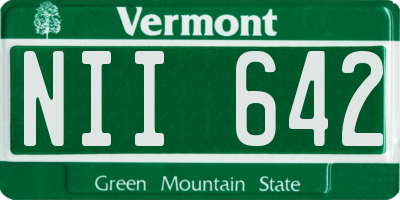 VT license plate NII642