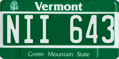 VT license plate NII643