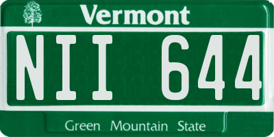 VT license plate NII644