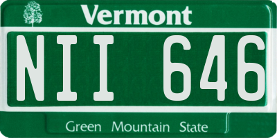 VT license plate NII646