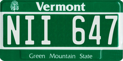 VT license plate NII647