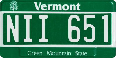 VT license plate NII651