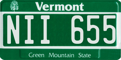 VT license plate NII655