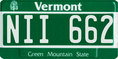 VT license plate NII662