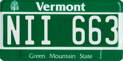 VT license plate NII663