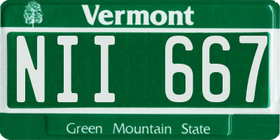 VT license plate NII667