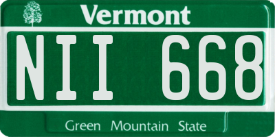 VT license plate NII668