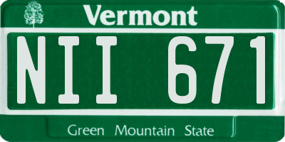 VT license plate NII671