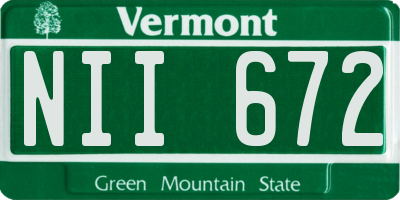VT license plate NII672