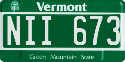 VT license plate NII673