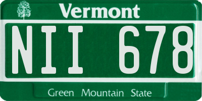 VT license plate NII678
