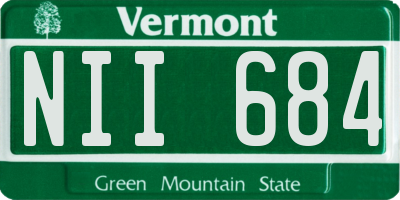 VT license plate NII684