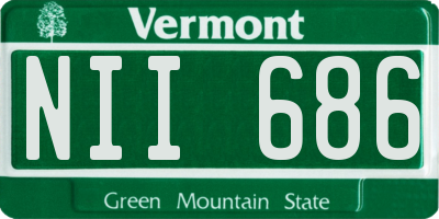 VT license plate NII686