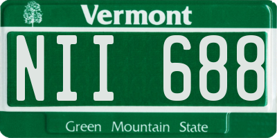VT license plate NII688