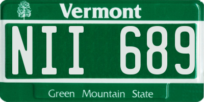 VT license plate NII689