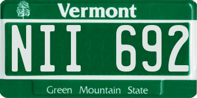 VT license plate NII692