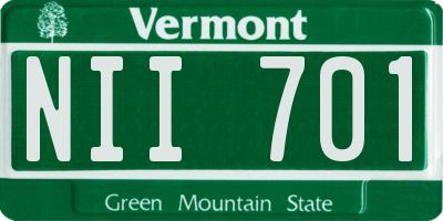 VT license plate NII701