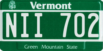 VT license plate NII702