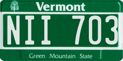 VT license plate NII703