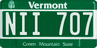 VT license plate NII707