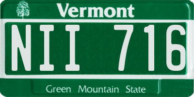VT license plate NII716